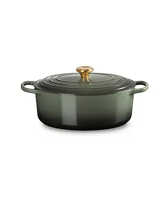LE CREUSET | Bräter oval SIGNATURE 31cm 6,3l Ofenrot | dunkelgrün